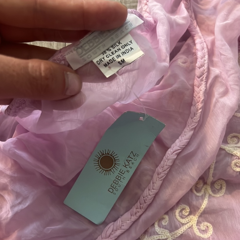 Debbie Katz one shoulder ombré pink coverup - Picture 2 of 4